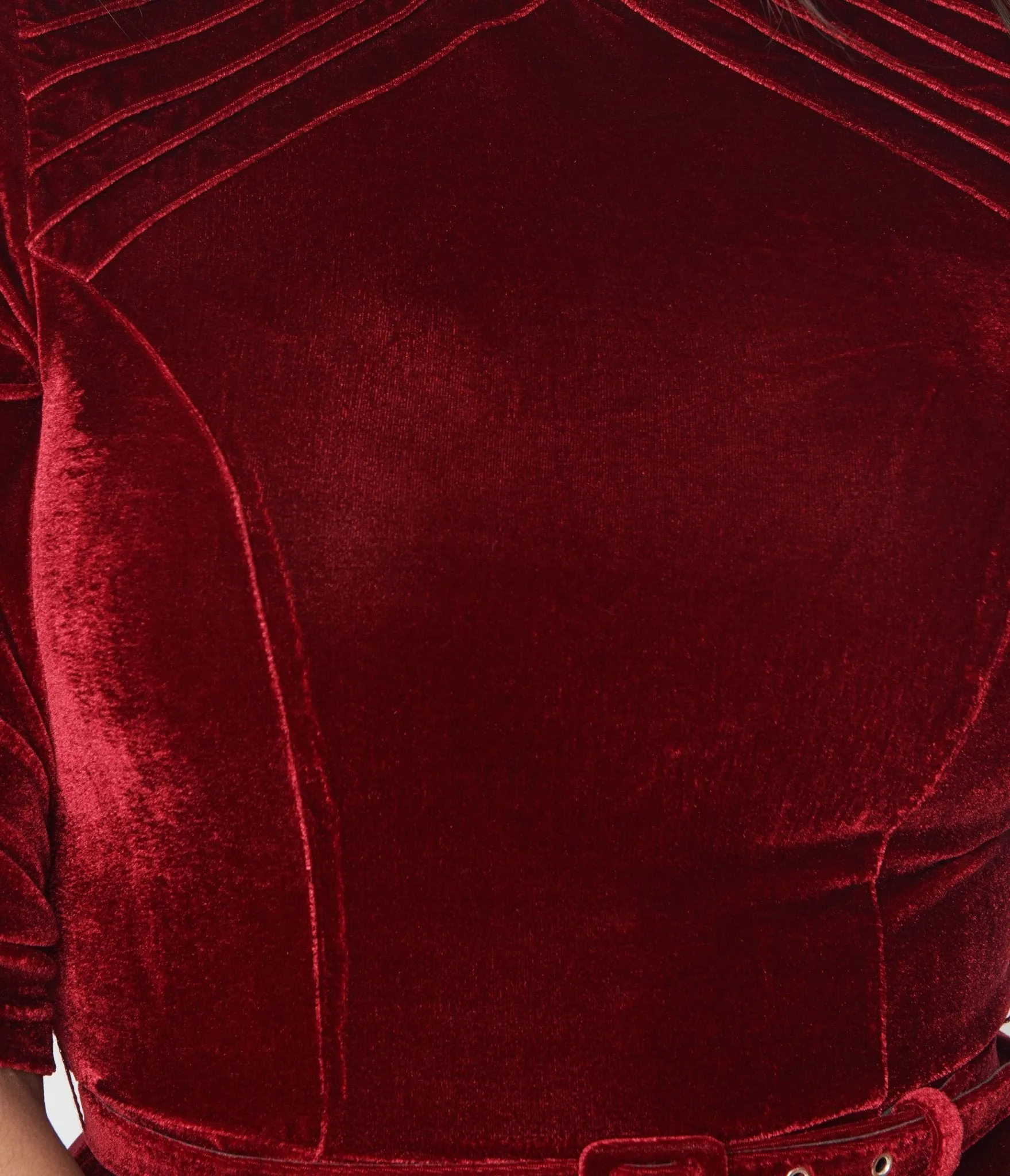 Unique Vintage Burgundy Velvet Stephanie Fit & Flare Dress sold by Unique Vintage product image thumbnail 3