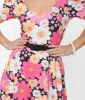 Smak Parlour Pink & White Floral Puff Sleeve Flare Dress sold by Unique Vintage