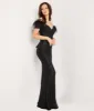 Jovani Black Sequin & Feather Sheath Prom Gown sold by Unique Vintage