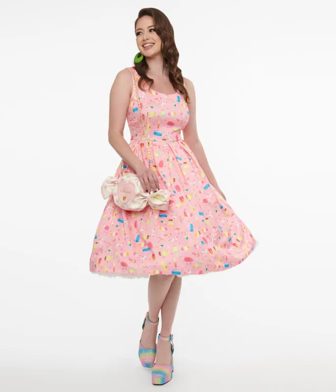 Dolly & Dotty 1950s Pink Ice Pop Amanda Swing Dress sold by Unique Vintage