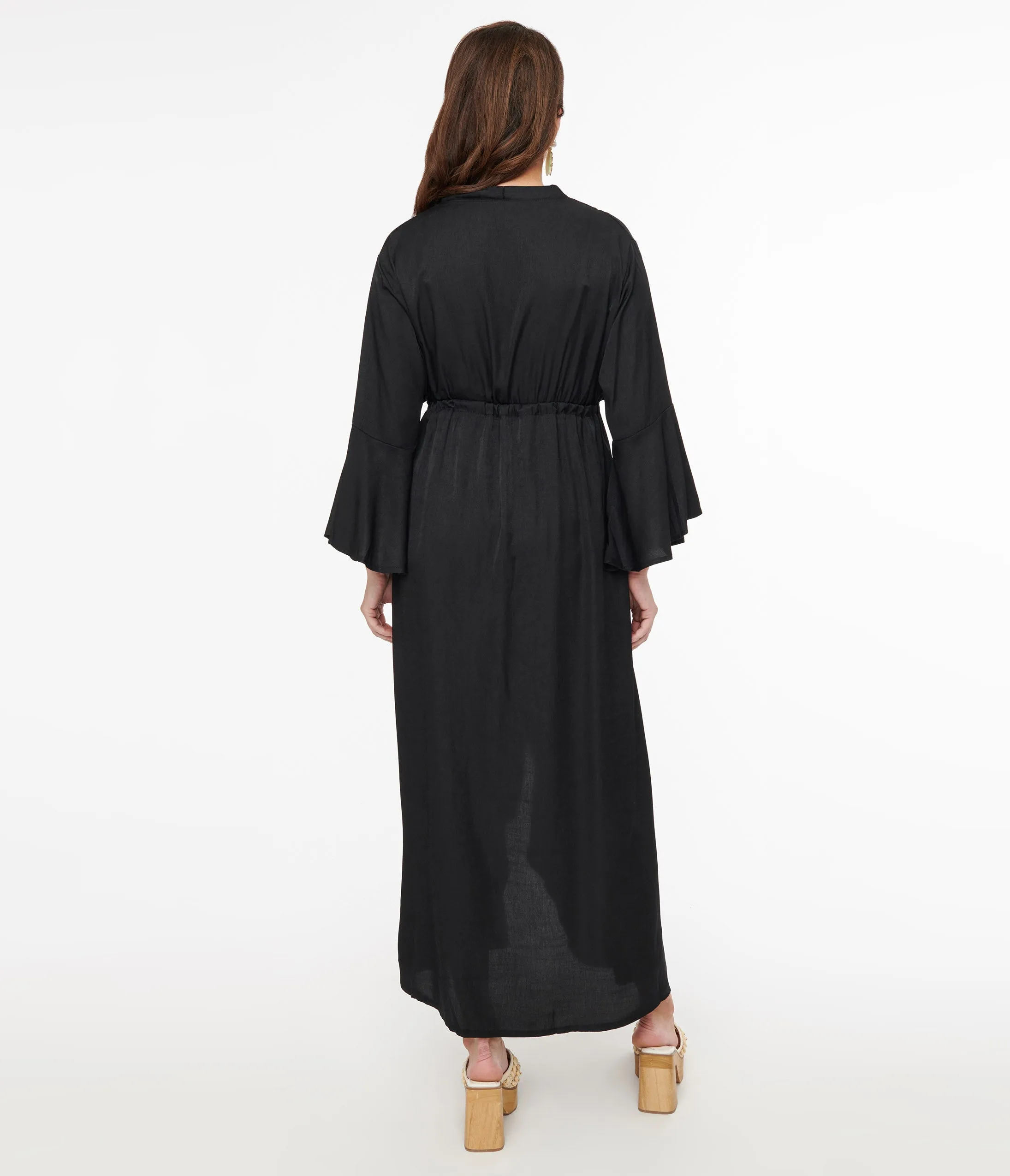 1970s Black Long Swim Coverup sold by Unique Vintage product image thumbnail 2