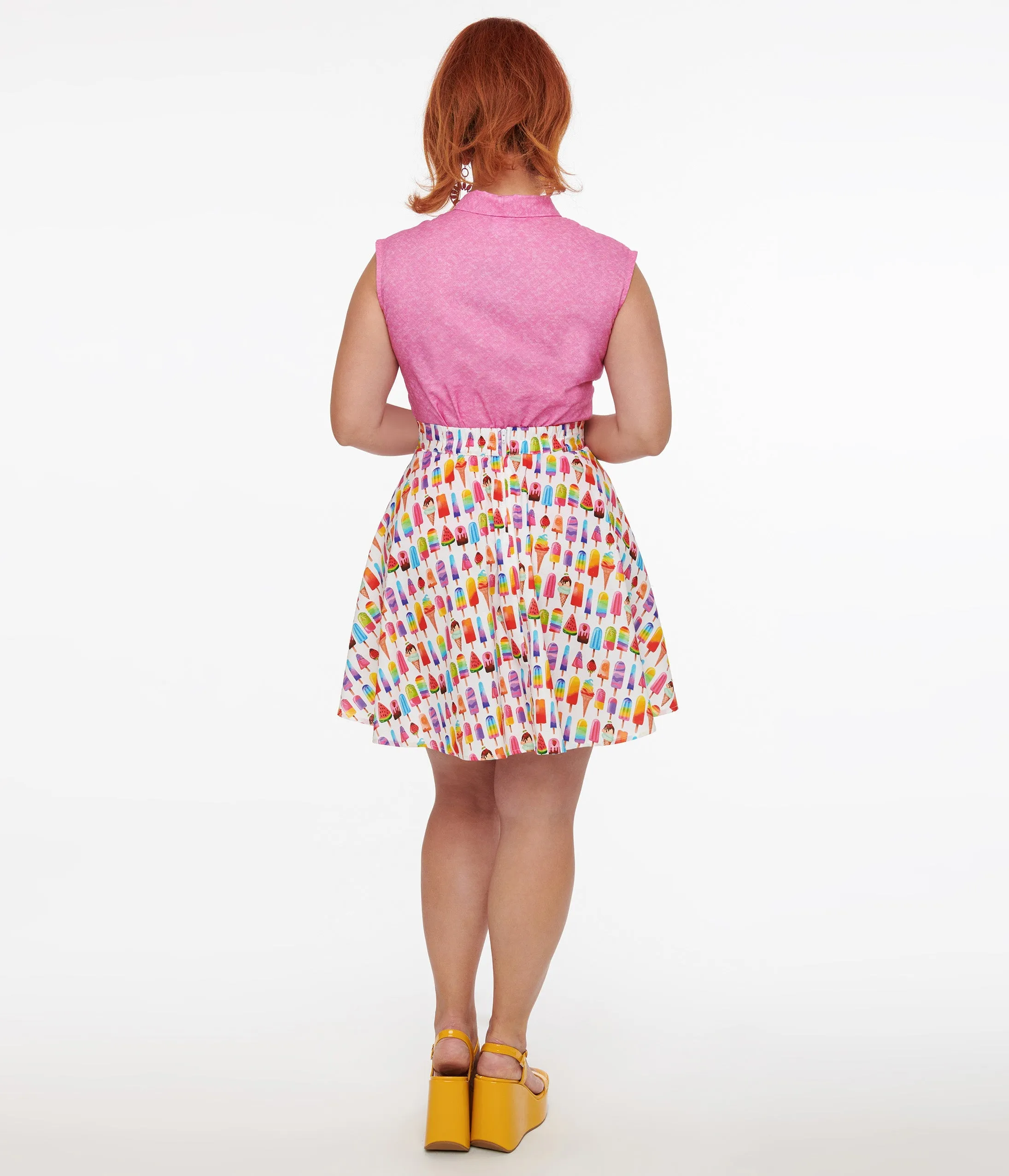 Retrolicious 1950s Multicolor Ice Cream Print Skater Skirt sold by Unique Vintage product image thumbnail 3