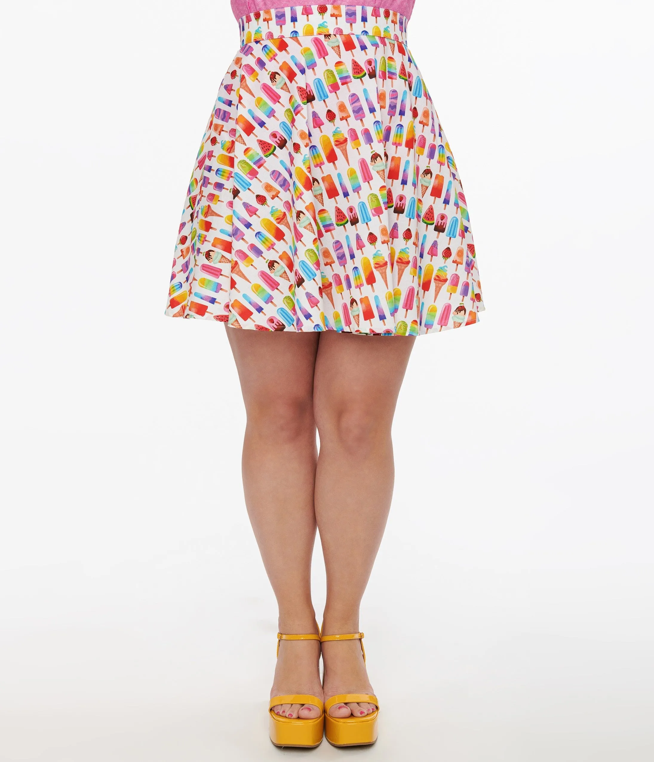 Retrolicious 1950s Multicolor Ice Cream Print Skater Skirt sold by Unique Vintage product image thumbnail 2