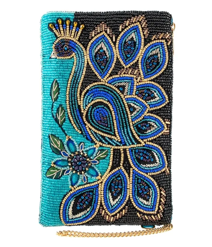 Mary Frances Peacock Pride Crossbody Phone Bag sold by Unique Vintage