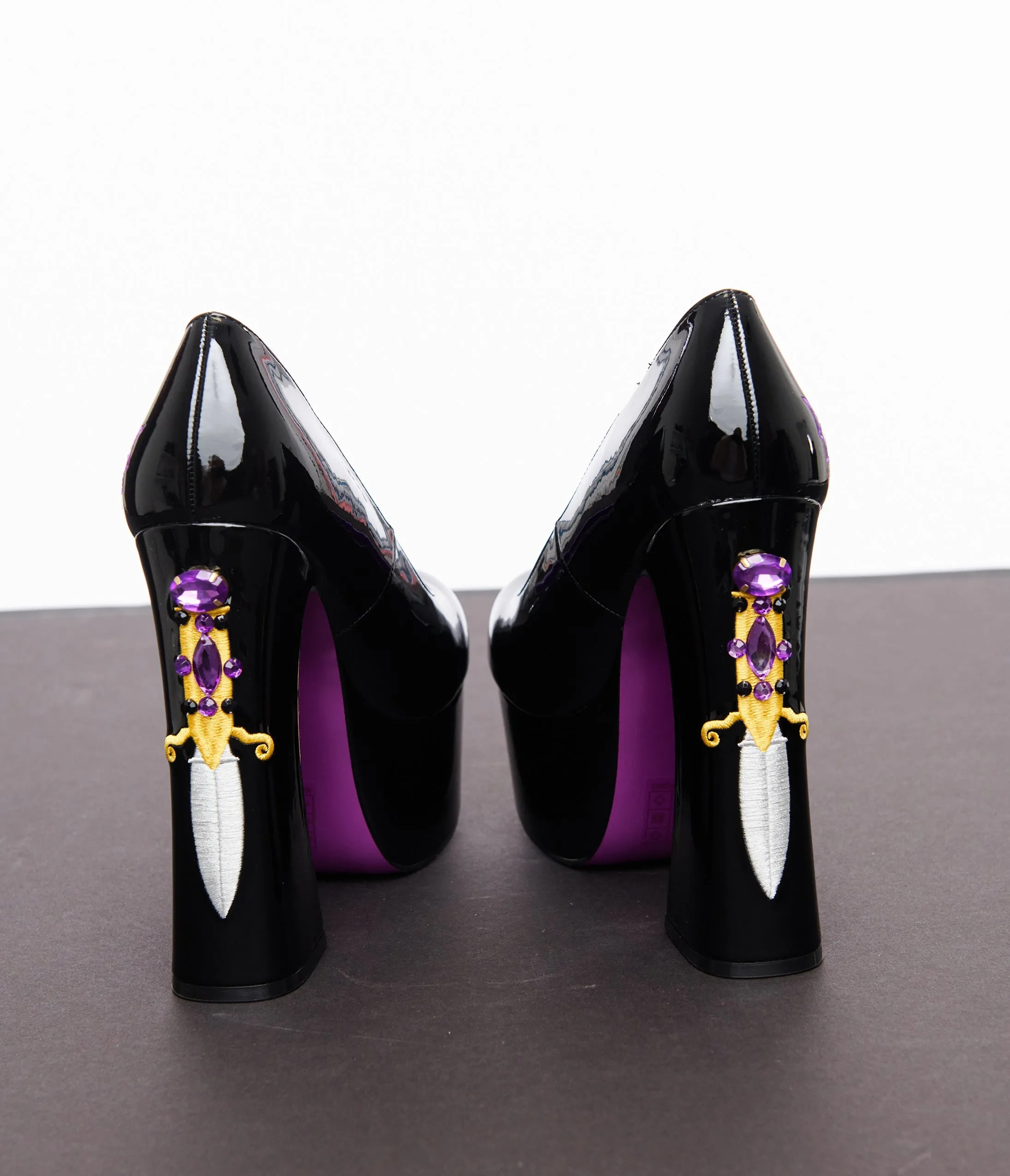 Purple & Black Elvira Dagger Pumps sold by Unique Vintage product image thumbnail 3