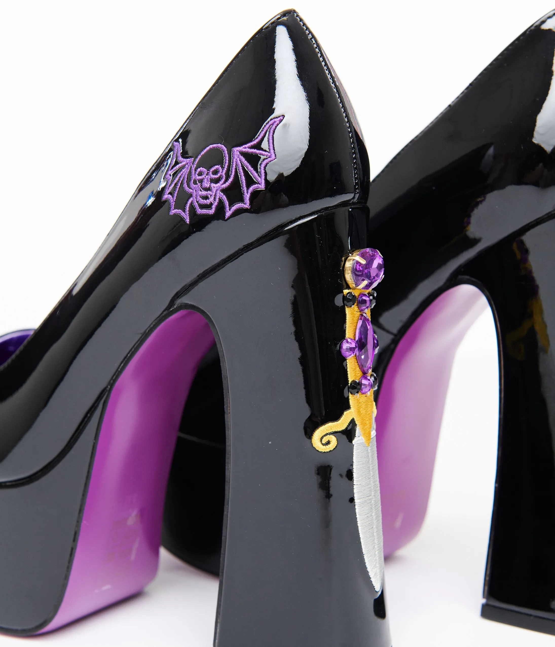Purple & Black Elvira Dagger Pumps sold by Unique Vintage product image thumbnail 2