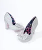 Irregular Choice Metallic Silver Leopard Print Heels sold by Unique Vintage