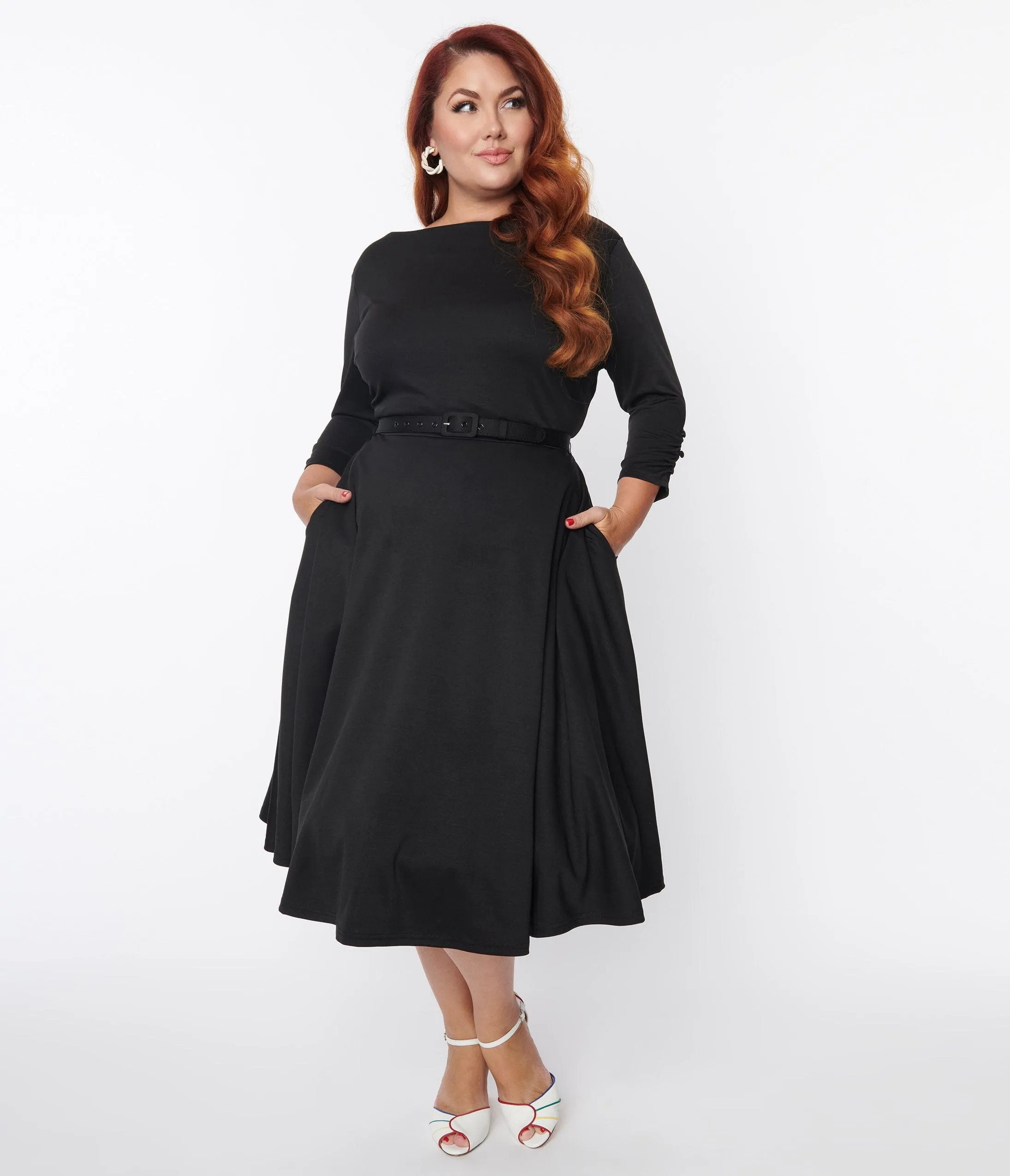 Unique Vintage Plus Size Black Knit Devon Swing Dress sold by Unique Vintage product image thumbnail 3