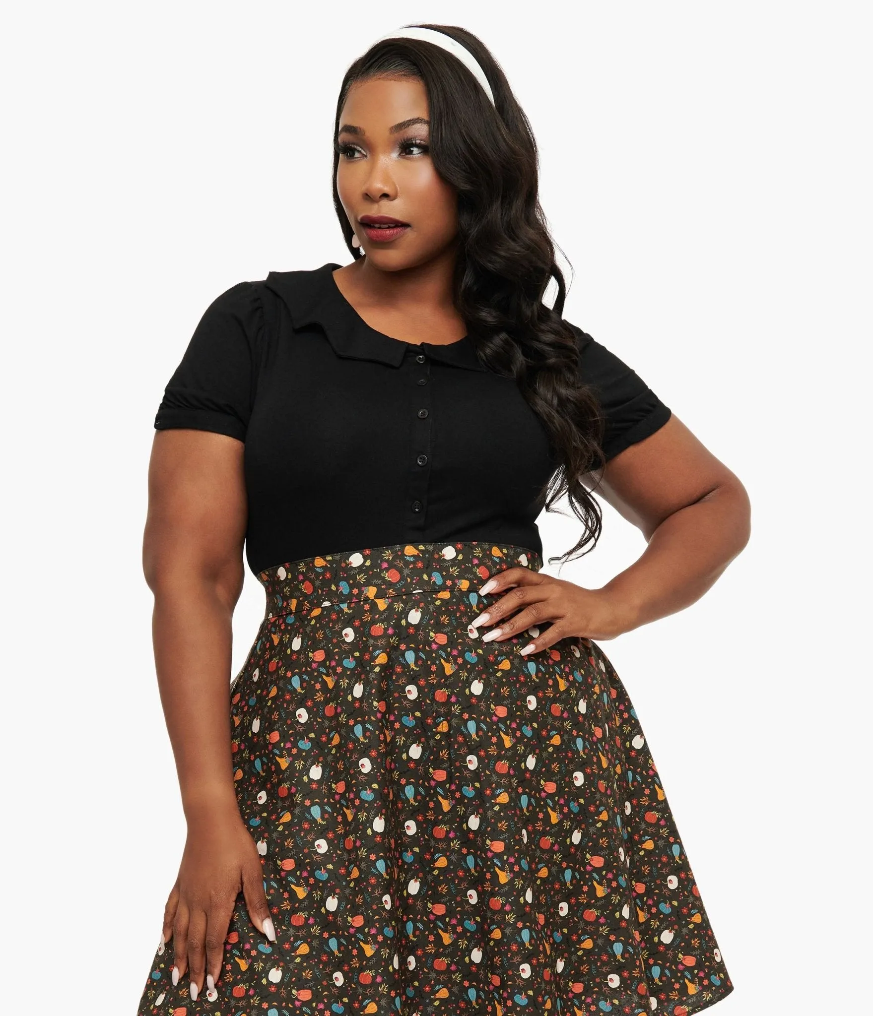 Plus Size Bat Collar Blouse sold by Unique Vintage