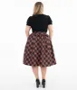 Unique Vintage Plus Size 1950s Black & Orange Plaid Gellar Swing Skirt sold by Unique Vintage