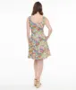 Retrolicious 1950s Vintage Style Rainbow Floral Cotton Swing Dress sold by Unique Vintage
