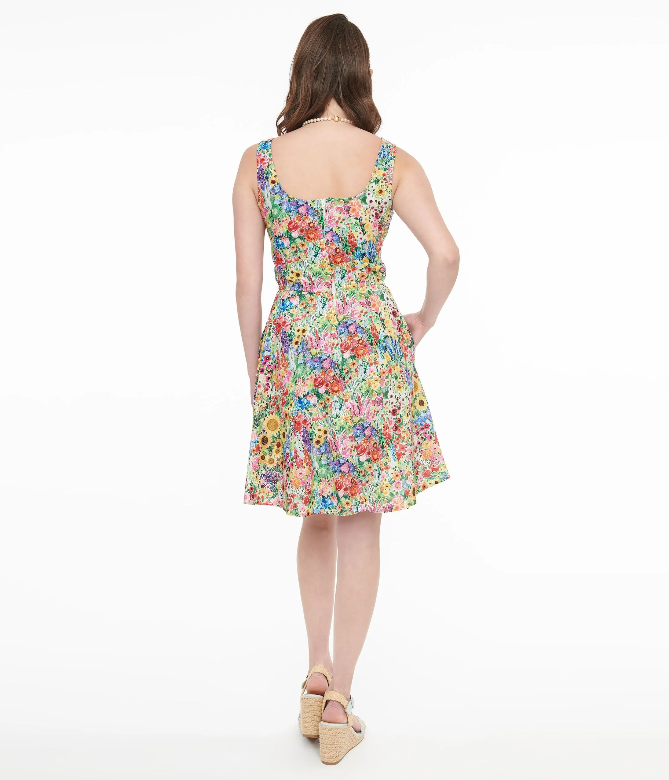 Retrolicious 1950s Vintage Style Rainbow Floral Cotton Swing Dress sold by Unique Vintage product image thumbnail 2