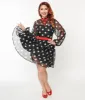 Unique Vintage Plus Size Black & White Polka Dot Flocked Tulle Dress sold by Unique Vintage