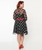 Unique Vintage Plus Size Black & White Polka Dot Flocked Tulle Dress sold by Unique Vintage