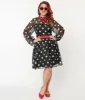 Unique Vintage Plus Size Black & White Polka Dot Flocked Tulle Dress sold by Unique Vintage