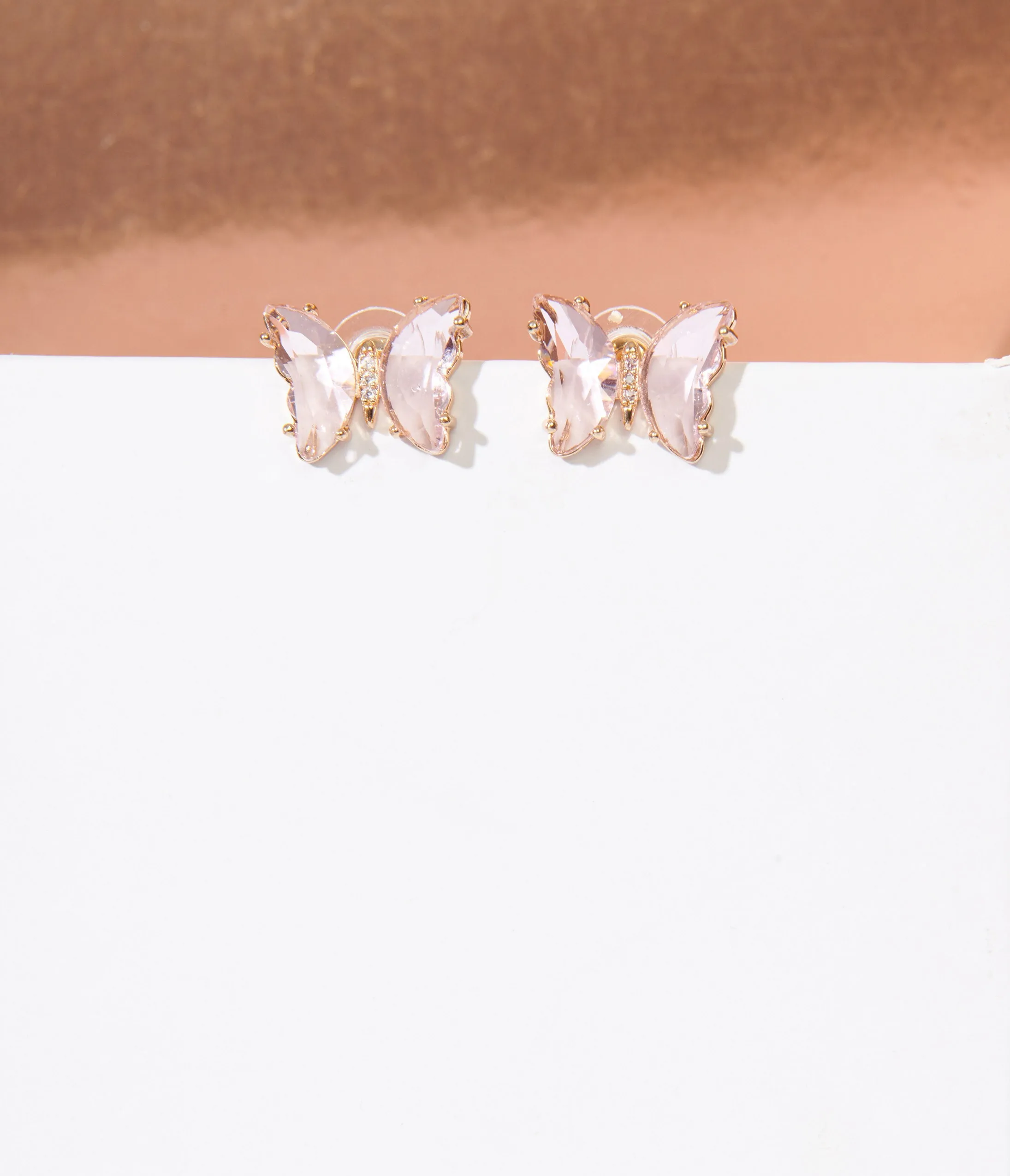 Pink Gem Butterfly Earrings sold by Unique Vintage product image thumbnail 3