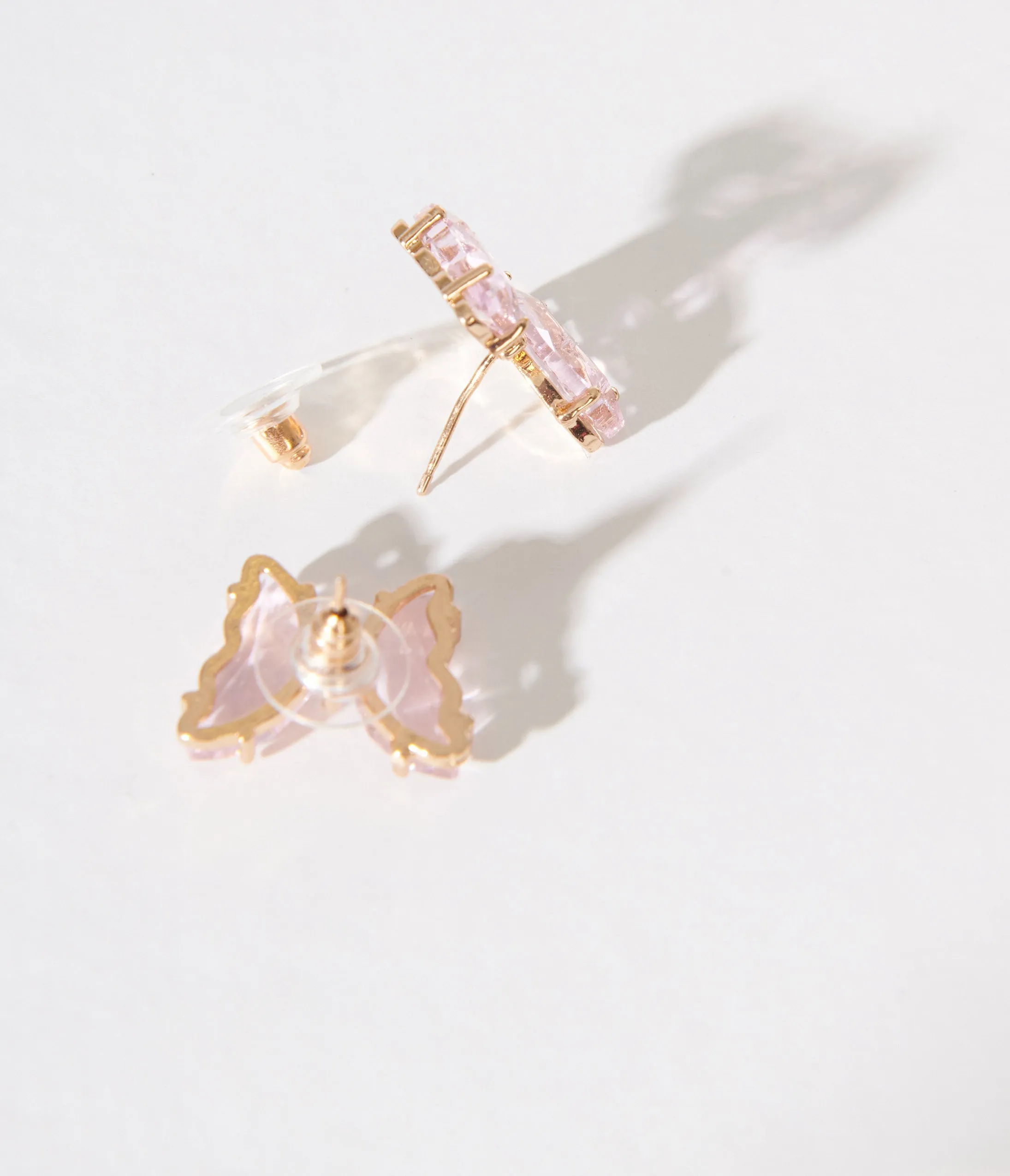 Pink Gem Butterfly Earrings sold by Unique Vintage product image thumbnail 2
