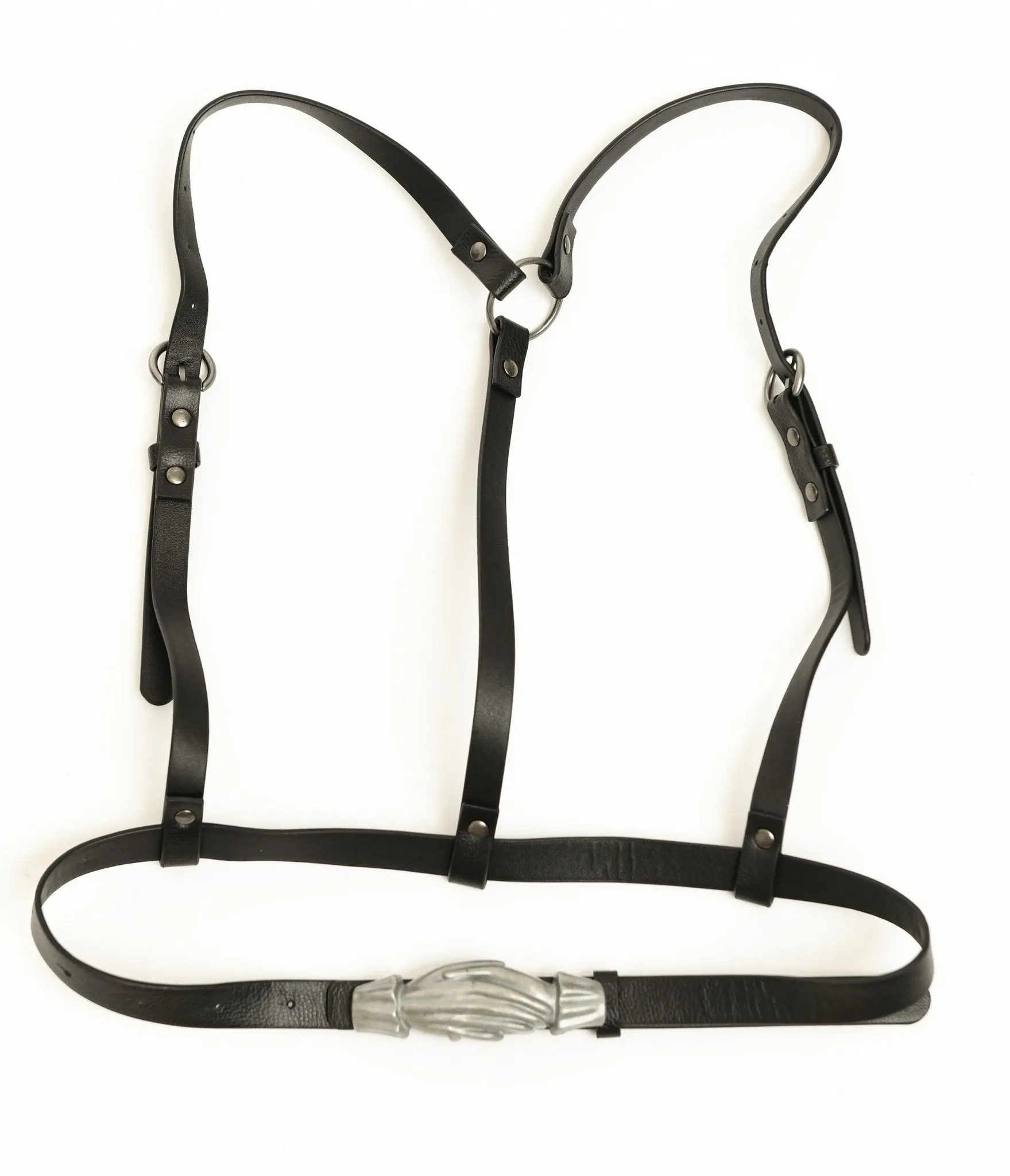 Black Leatherette Dearly Departed Victorian Hand Harness sold by Unique Vintage product image thumbnail 3