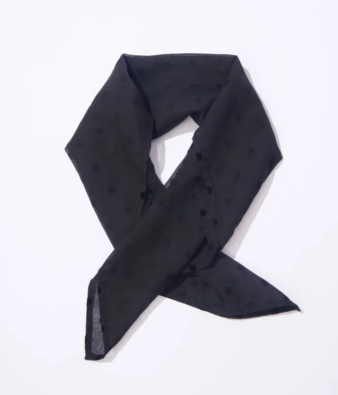 Unique Vintage Black Flocked Polka Dot Hair Scarf sold by Unique Vintage
