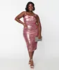 Plus Size Pink Sequin Malibu Wiggle Dress sold by Unique Vintage