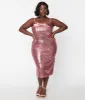 Plus Size Pink Sequin Malibu Wiggle Dress sold by Unique Vintage