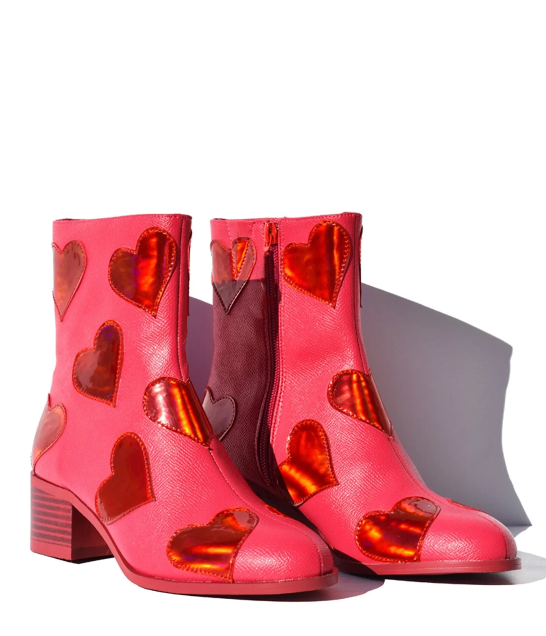 Pink Heart to Heart Ankle Boot sold by Unique Vintage