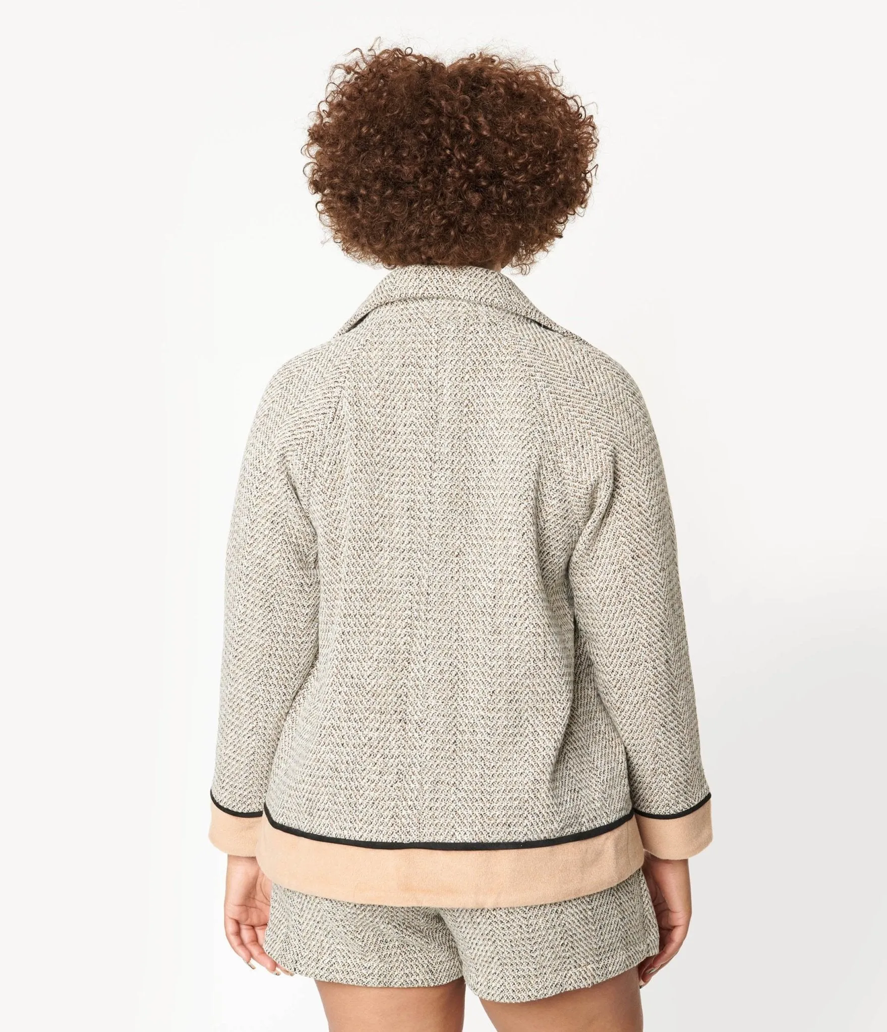 Taupe & Camel Herringbone Jacket sold by Unique Vintage product image thumbnail 2