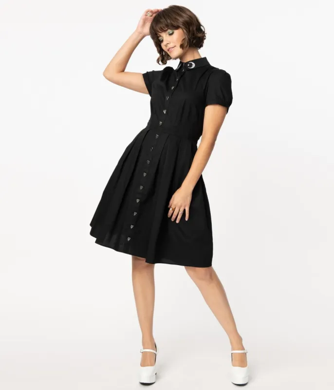 Hell Bunny Black Samara Swing Dress sold by Unique Vintage