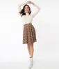 Smak Parlour Brown & Multicolor Floral Sweet Talk Flare Skirt sold by Unique Vintage