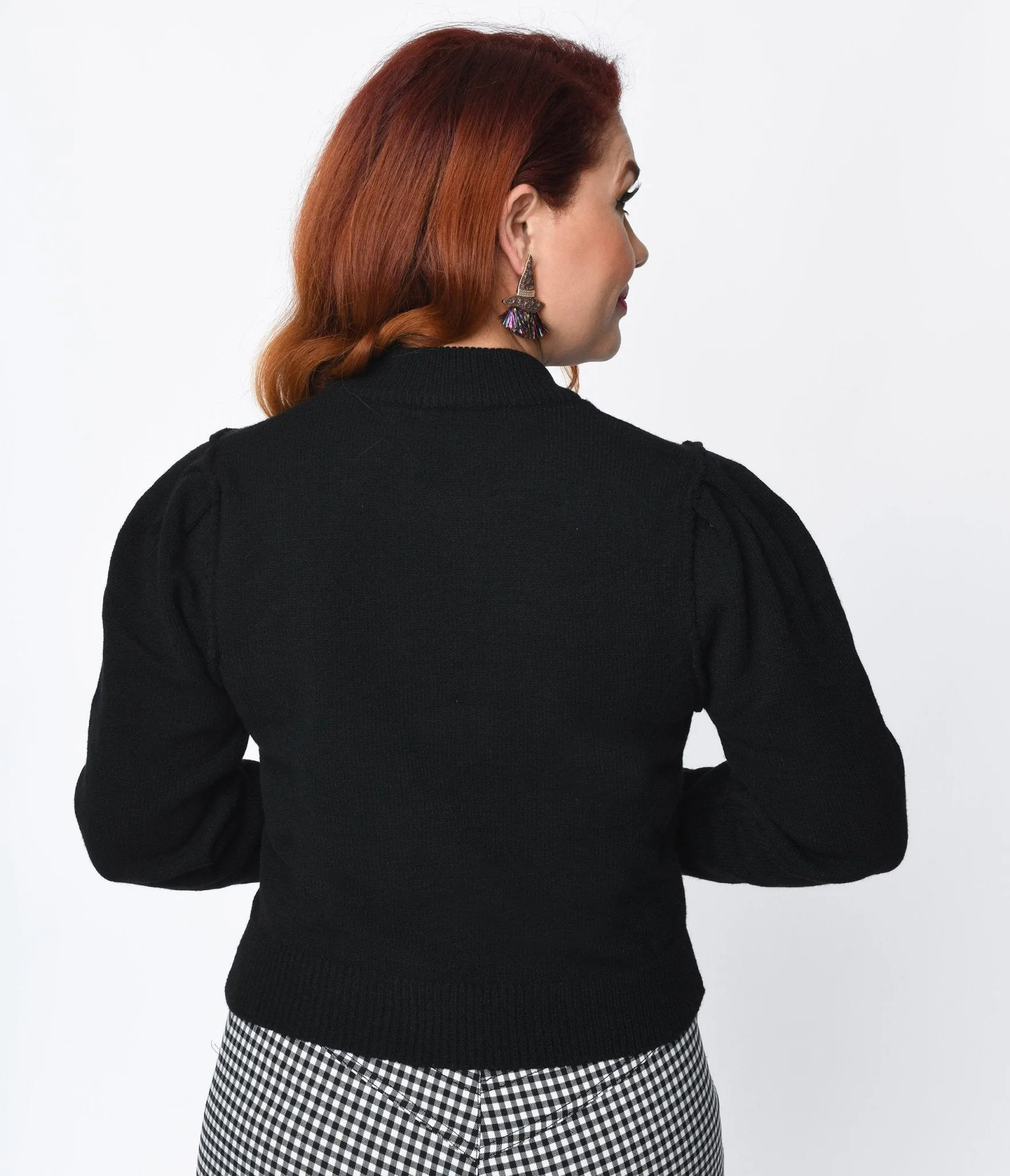 Black Starry Ghost Sequin Sweater sold by Unique Vintage product image thumbnail 2