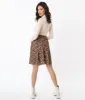 Smak Parlour Brown & Multicolor Floral Sweet Talk Flare Skirt sold by Unique Vintage