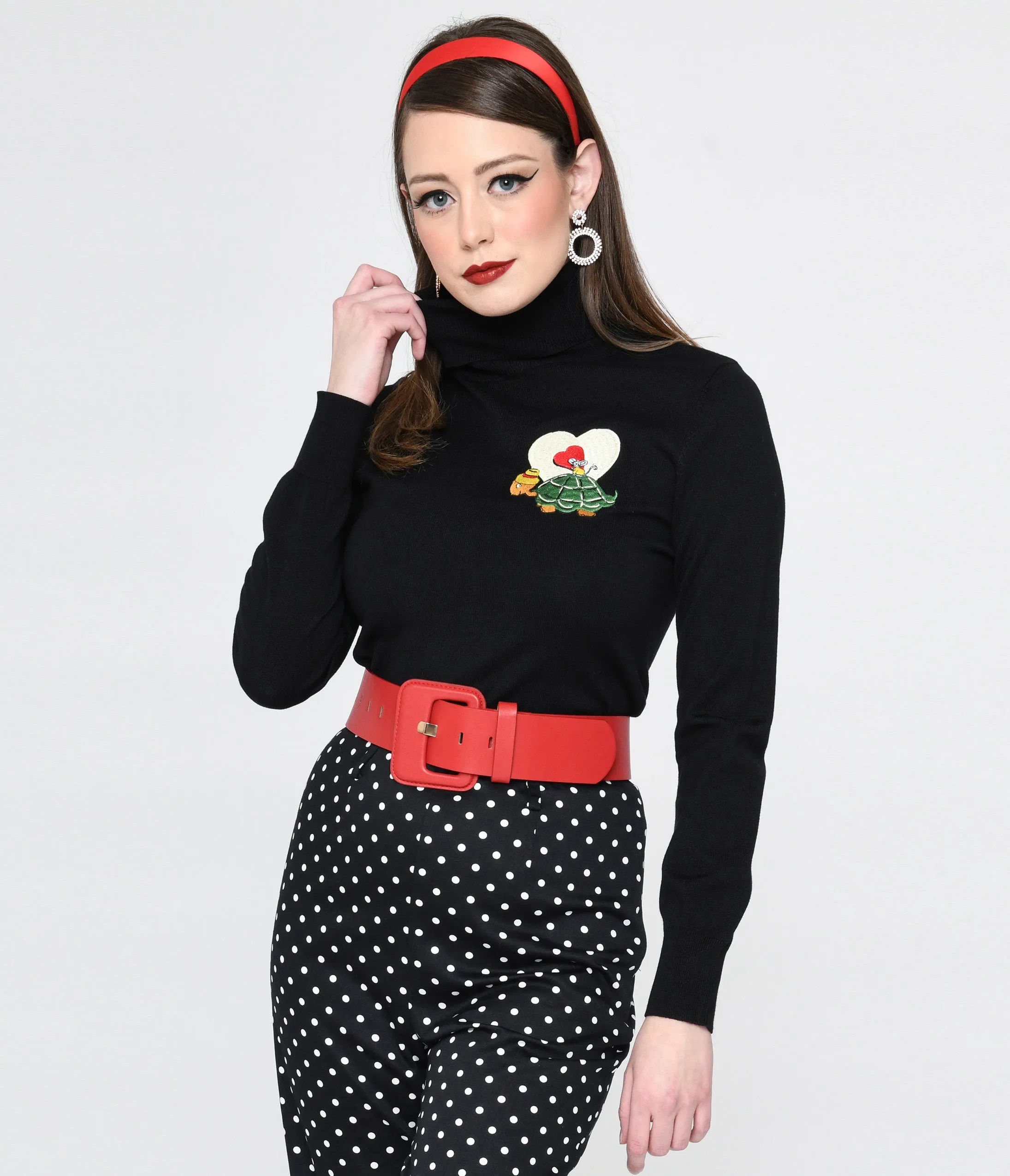 Black Slowpoke Turtleneck Sweater sold by Unique Vintage