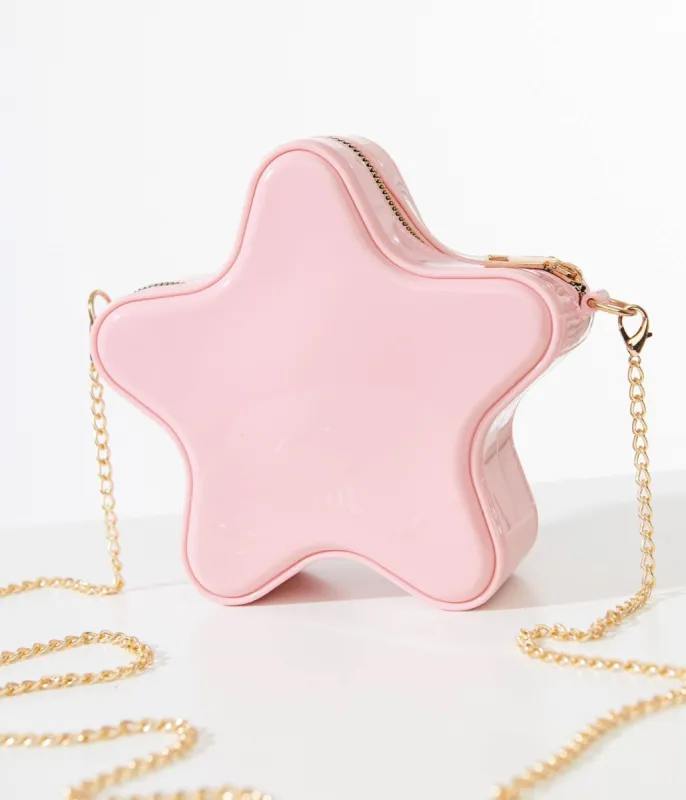 Unique Vintage Pink Star Patent Leatherette Crossbody Bag sold by Unique Vintage