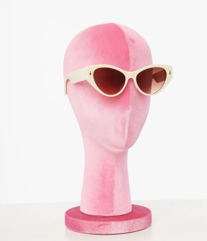 1950s Cream Cat Eye Sunglasses sold by Unique Vintage