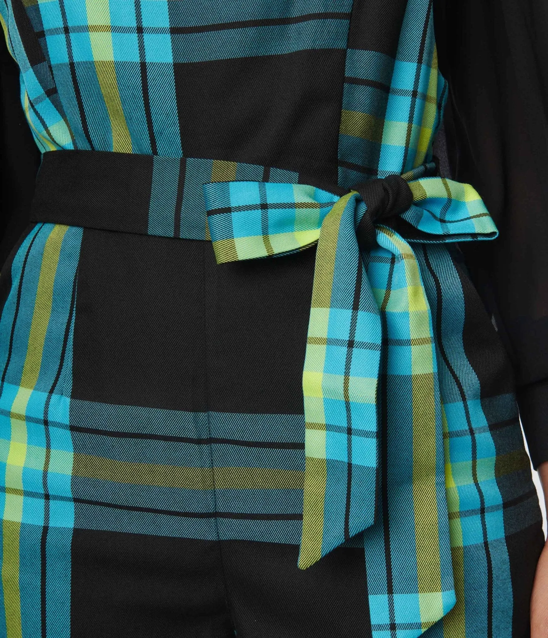 Collectif Teal Plaid Celandine Jumpsuit sold by Unique Vintage product image thumbnail 2