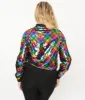 Unique Vintage Rainbow Sequin Satin Bomber Jacket sold by Unique Vintage