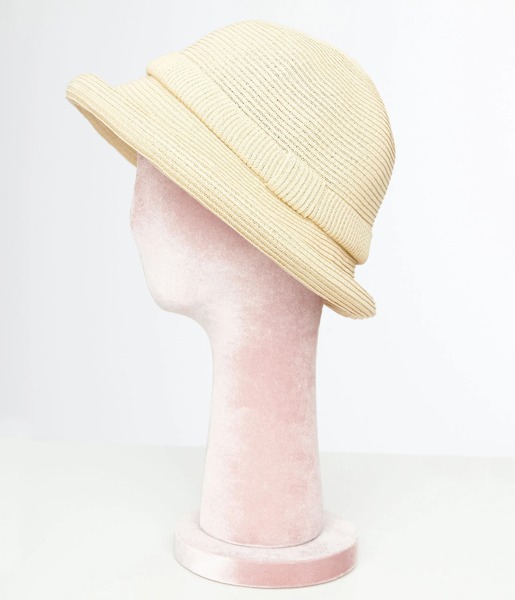 1950s Beige Straw Bowler Hat sold by Unique Vintage product image thumbnail 3