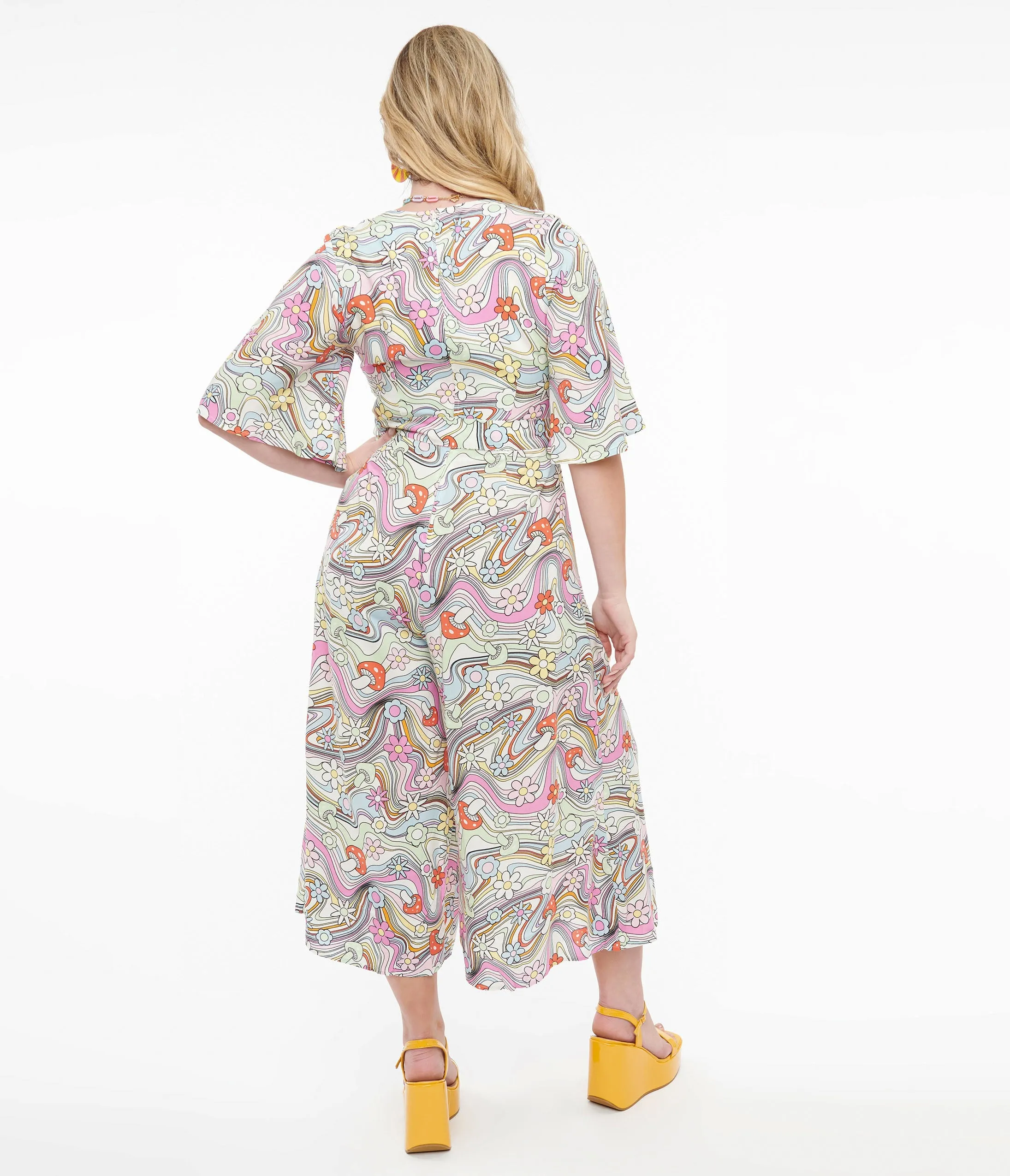Hell Bunny 1960s Pastel Rainbow Hazy Daze Floral Jumpsuit sold by Unique Vintage product image thumbnail 2