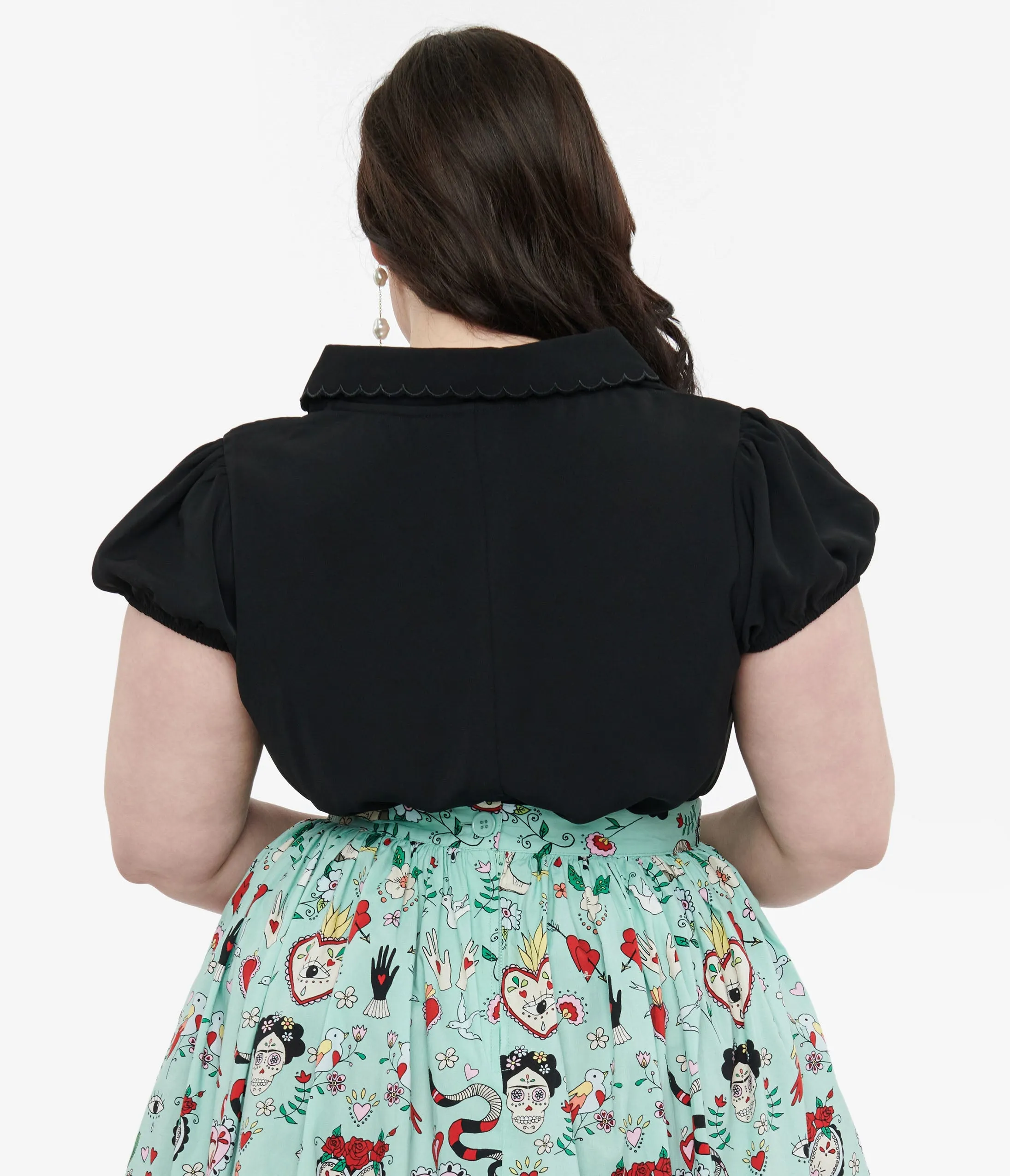 Hell Bunny Plus Size 1950s Black Maddy Blouse sold by Unique Vintage product image thumbnail 2