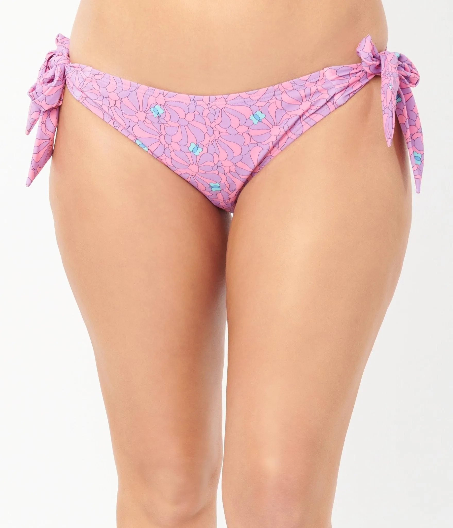 Unique Vintage 1970s Pink & Purple Floral Sweet & Sash-y Swim Bottom sold by Unique Vintage product image thumbnail 2