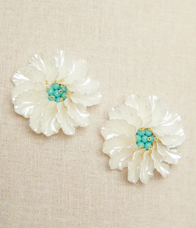 Turquoise Daisy Earrings sold by Unique Vintage