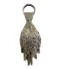 1920s Pewter Beaded Fringe Wristlet sold by Unique Vintage