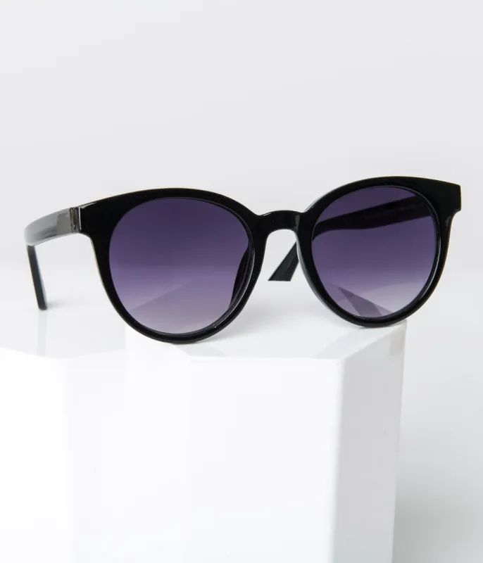 Black Tinted Round Sunglasses sold by Unique Vintage