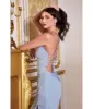 Cinderella Divine Powder Blue Strappy Prom Gown sold by Unique Vintage