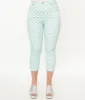 Smak Parlour Light Blue & White Gingham Capri Pants sold by Unique Vintage
