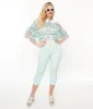Smak Parlour Light Blue & White Gingham Capri Pants sold by Unique Vintage