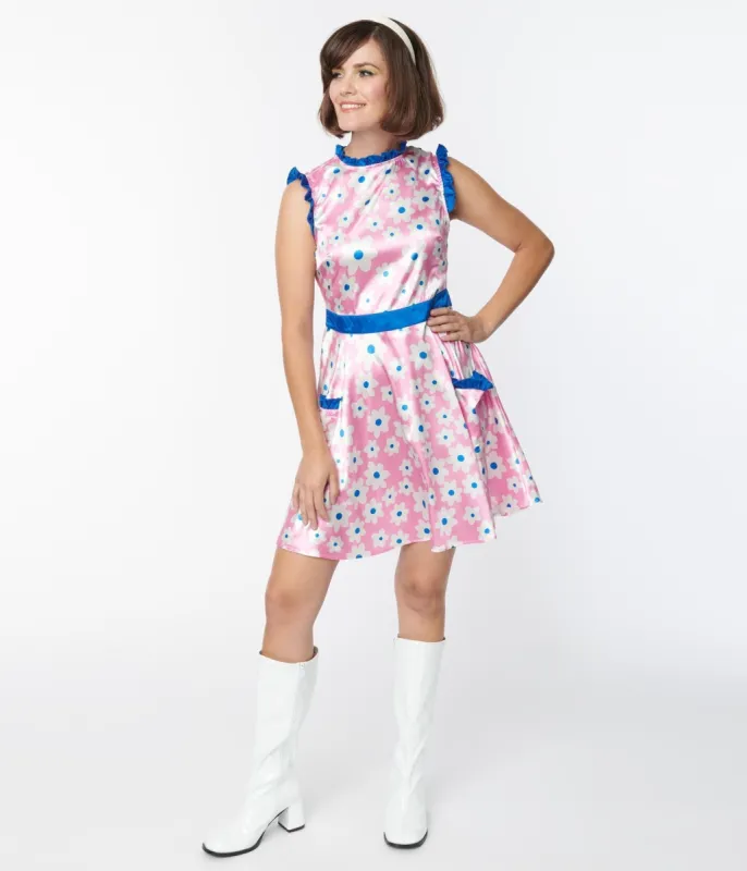 Smak Parlour Pink & White Ditsy Floral Happy Hour Flare Dress sold by Unique Vintage