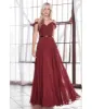 Cinderella Divine Burgundy Chiffon Prom Gown sold by Unique Vintage