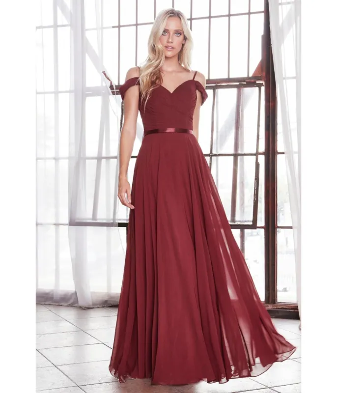 Cinderella Divine  Burgundy Chiffon Prom Gown sold by Unique Vintage