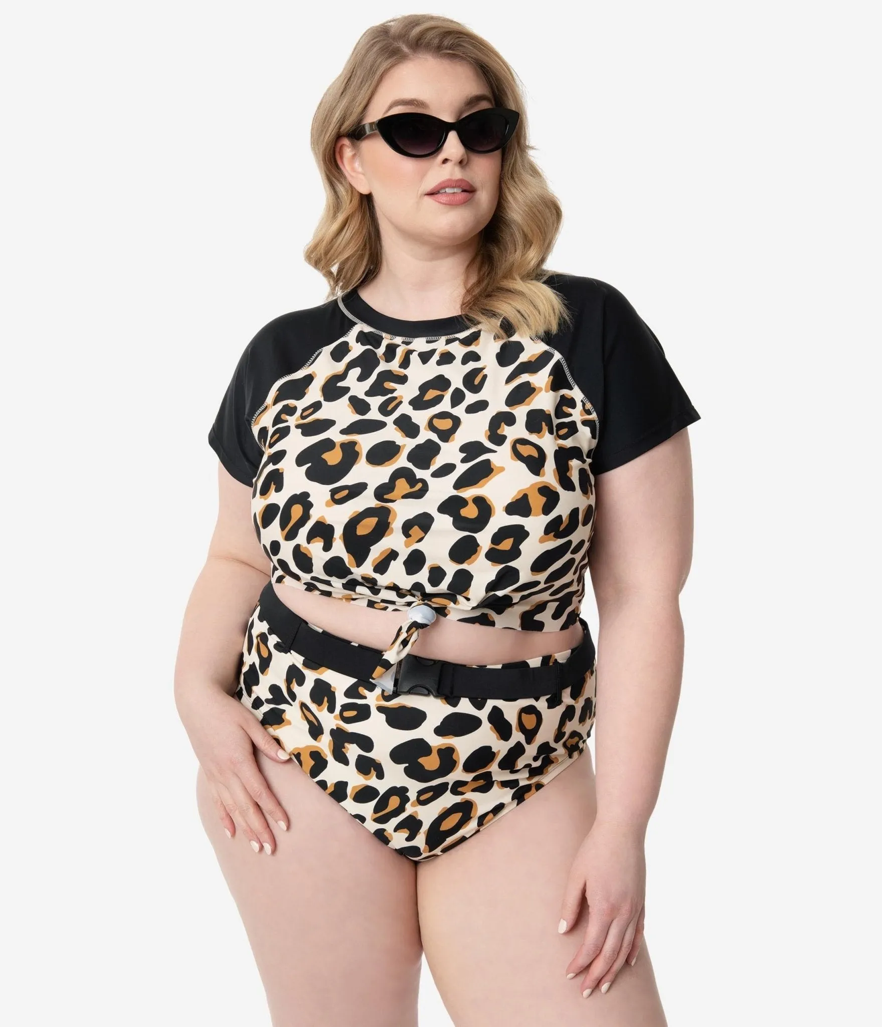 Plus Size Leopard Print Belted Swim Bottom sold by Unique Vintage product image thumbnail 4
